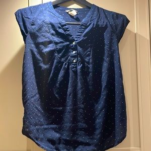 Maternity button up no sleeve shirt